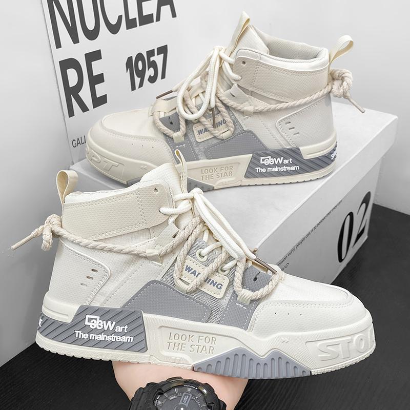 Облако водорода Путянь осенние высокие повседневные кеды на толстой подошве увеличивающие рост спортивные средней высоты маленькие белые модные кроссовки 39