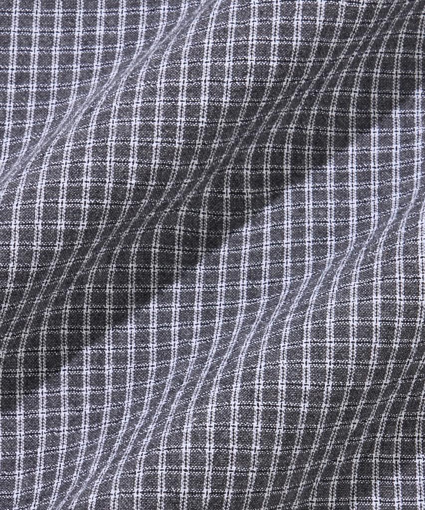 AGOD Open Collar Check Half Shirt [Black]