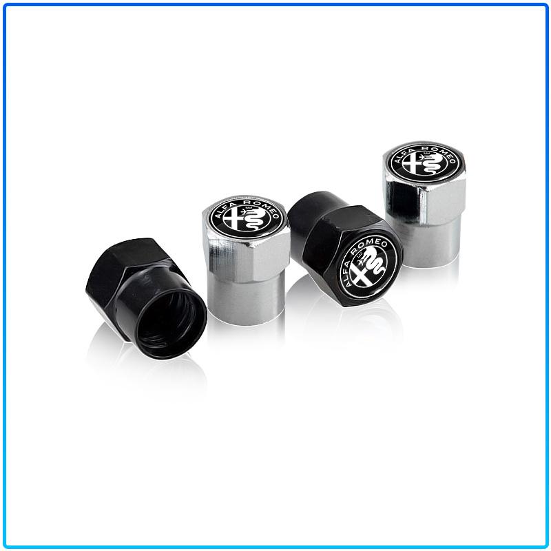 4Pcs Car Valve Stem Caps Cover Waterproof Car Accessories Stickers For Alfa Romeo 147 159 156 Giulietta Giulia Mito Spider Alpha Nheadrest