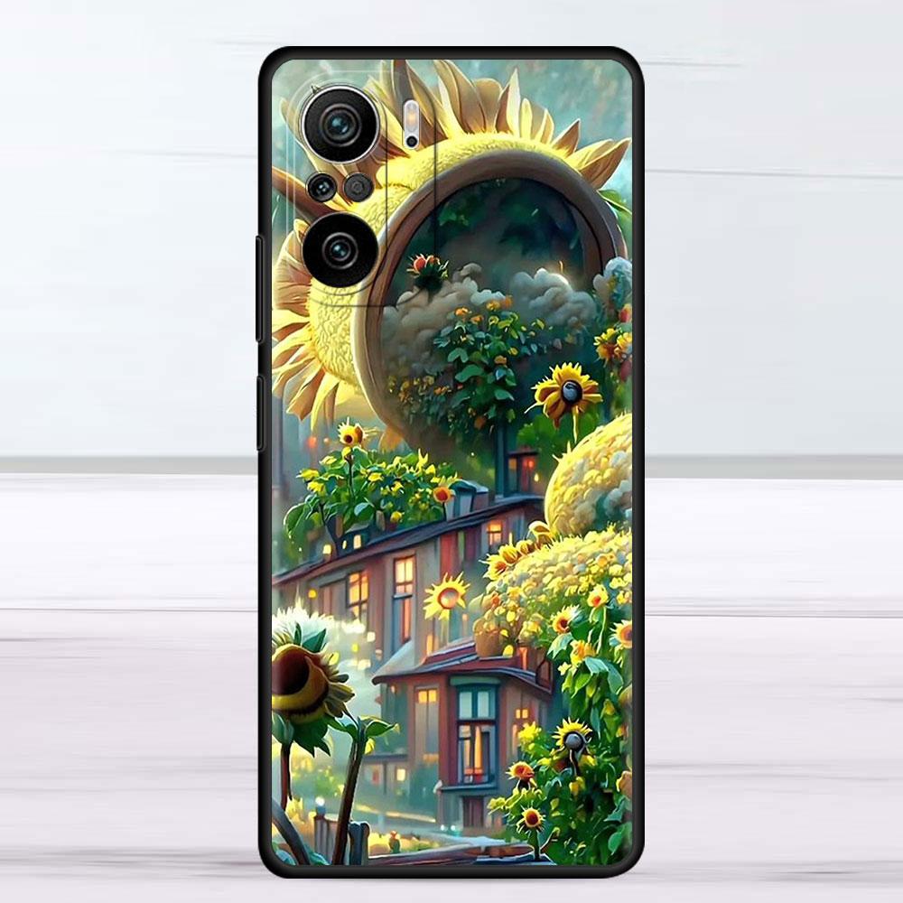 Blume Rosa Hülle für Xiaomi Redmi Note 11 10 9S 9 K40 Pro 7 8 9A 9C 8T 9T 10C 10Pro Silikon Handyhülle