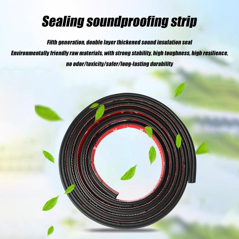 5/1m Car Rubber Door Seal Strip Soundproof Door Seal Trim Universal Noise Insulation EPDM Rubber Waterproof Seals Accessories