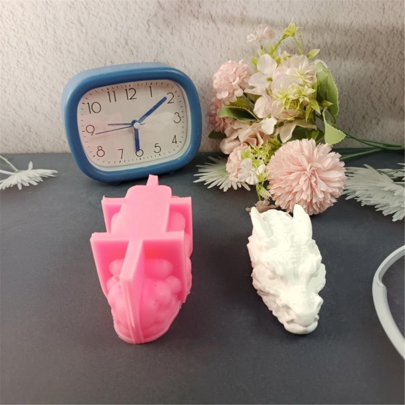 Drachenkopf Skulptur Silikonformen Epoxidharzformen für Kerzen Seifenherstellung Fondant Silikonform für Süßigkeiten Schokolade