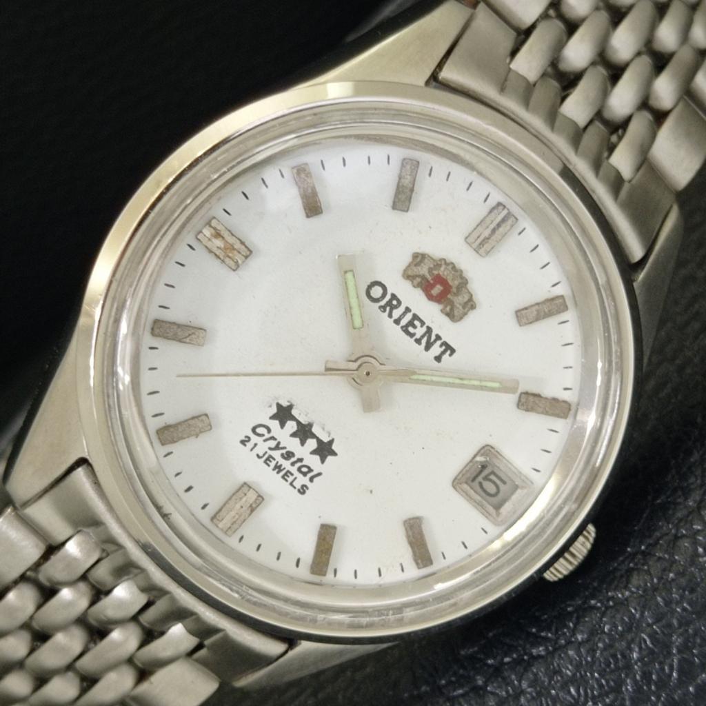 

ОРИГИНАЛЬНЫЕ ВИНТАЖНЫЕ АВТОМАТИЧЕСКИЕ ЧАСЫ ORIENT CRYSTAL ЯПОНИЯ МУЖСКИЕ БЕЛЫЙ ЦИФЕРБЛАТ a703580-1 R213d-a703580