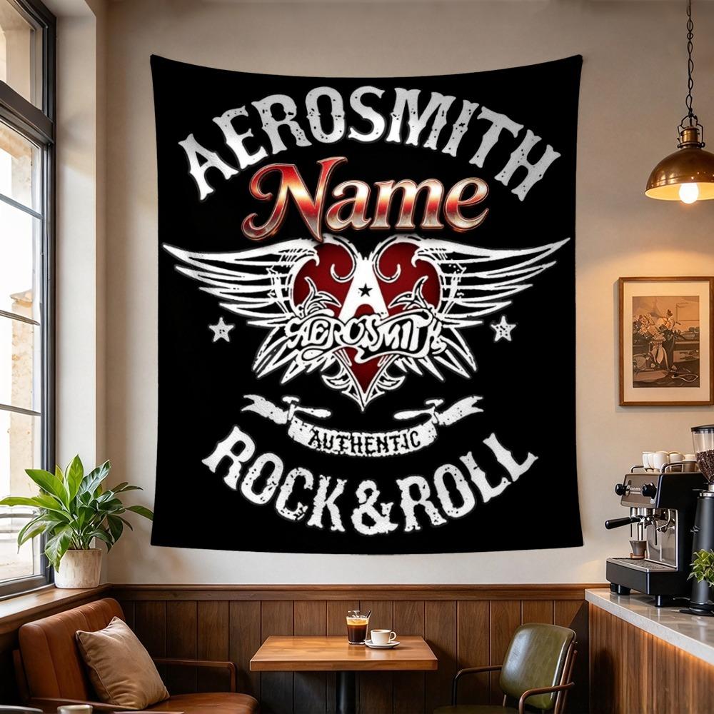 Custom Name Rock Aerosmith Tapestry Wall Hanging for Bedroom, Living Room & Dorm Decor, Modern Home Wall Art