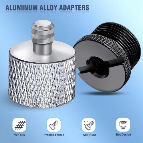 LAMELLIS Microphone Stand Adapter, Microphone Boom Stand Adapter Set Kit, 5/8 Female to 3/8 Male, 3/8 Female to 5/8 Male for Microphone Stand, Boom Ar