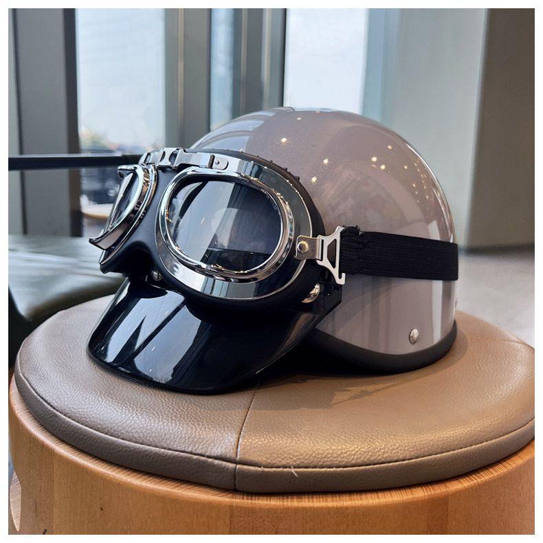 Retro Half Helmet Lightweight Summer Electric Vehicle Helmet Hard Hat Unisex