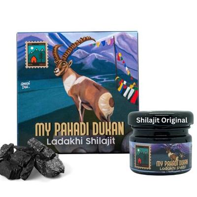 MY PAHADI DUKAN 100% Puro Ladakhi Shilajit 40g | Auténtico Shilajit del Himalaya para mejorar la resistencia, la fuerza y la resistencia | Probado en laboratorio