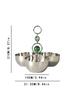 Ramadan Arabic Style Cluster of Serving Bowls Metal Chocolate Food Serving Bowl with Green Beads Design Stainless Steel Material