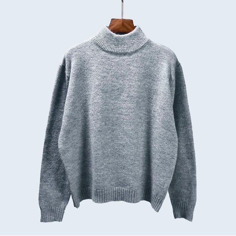 Half Turtleneck New Arrival K-style Loose Long Sleeves Idle Style Pullover Autumn and Winter Knitting Minimalist Easiest for Match Warm Bottoming