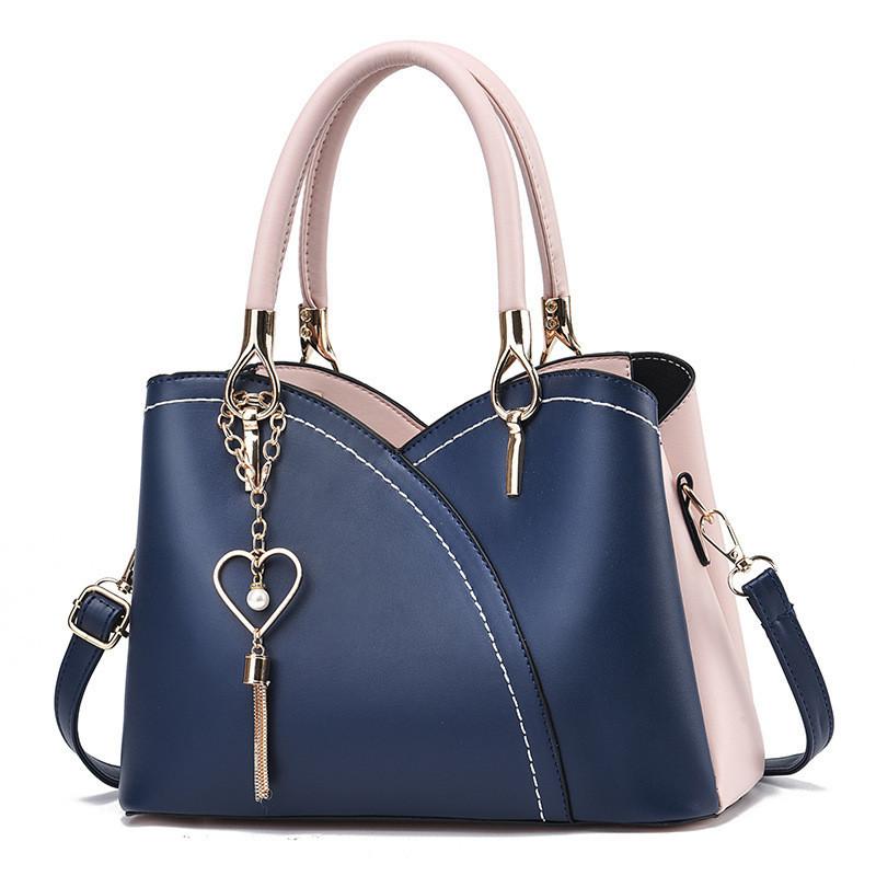 

Trendy Cross-border Style Pu Leather Tote Bag With Spacious Interior Blue