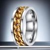 Men's Non-Fading Rotating Titanium Steel Ring - Stainless Steel Hand Jewelry