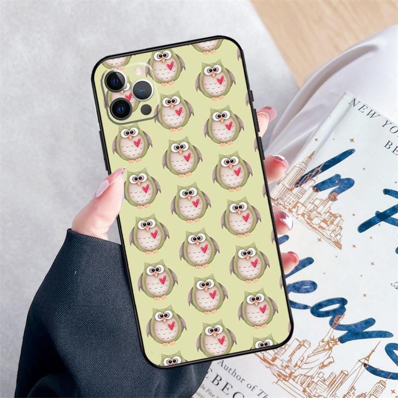 Owl Pattern Phone Case For iPhone 15 16 Pro Max 11 12 13 Mini 14 Pro Max XR 15 16 Plus 16e Cover Coque
