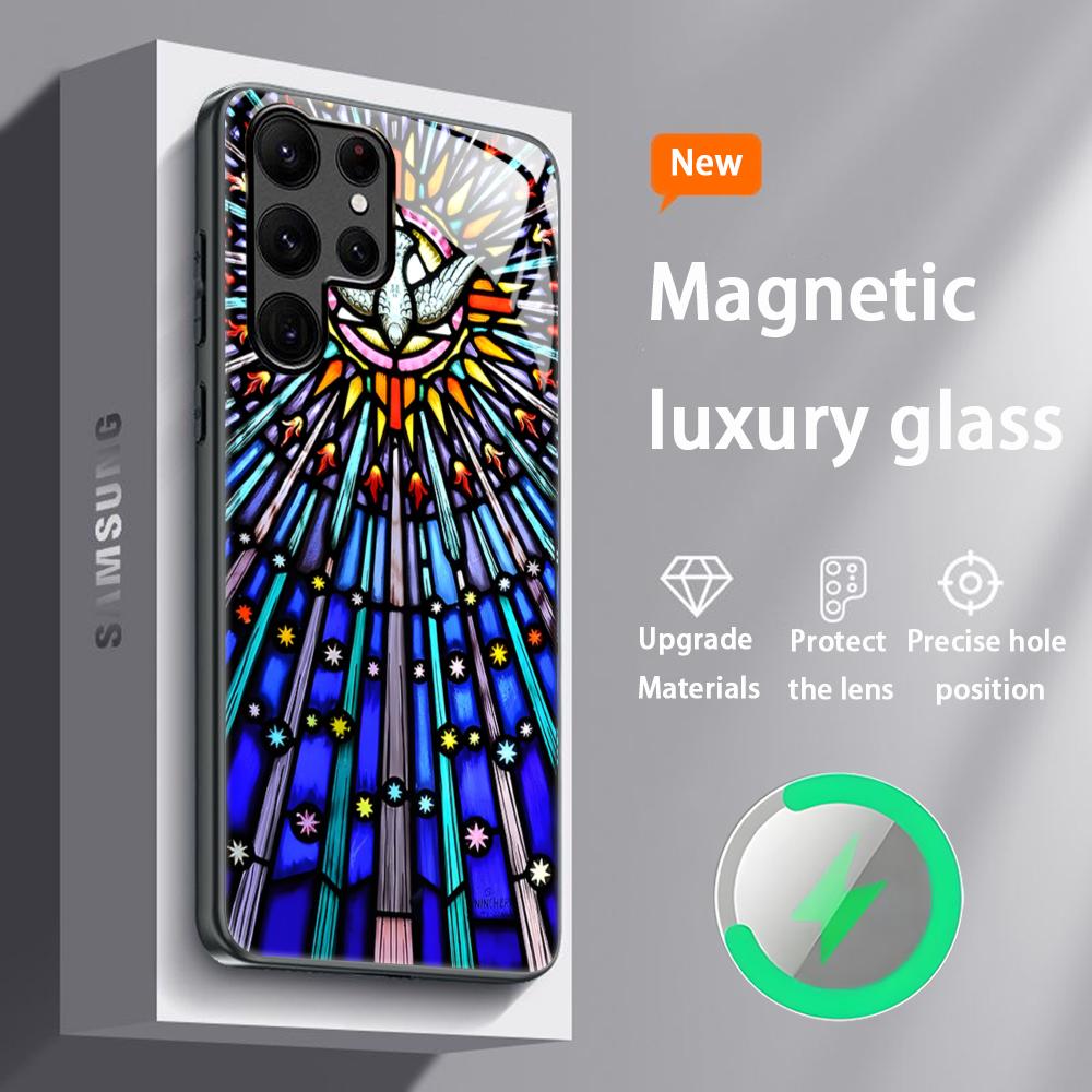 Hot Therose window beauty Phone Case For Samsung S26 S25 S24 S23 S22 S21 S20 Plus Ultra Glass Magnetic Case