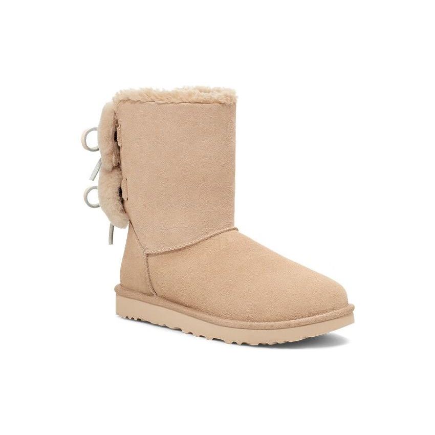 UGG Bailey Two-Layer Cowhide Round Toe Short Snow Boots Women Boots Mustard 1127131-MDSD