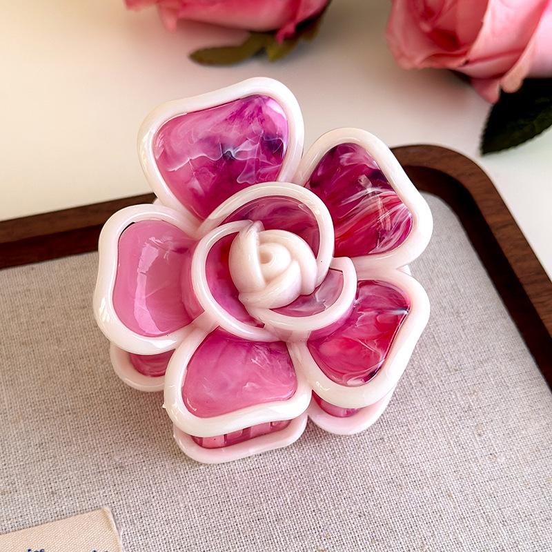 Flower Hair Clip French Style Elegant Women Flower Hair Claw Clip Hairpin Grab Clip Barrettes Headwear Hairgrip Hair Accessories