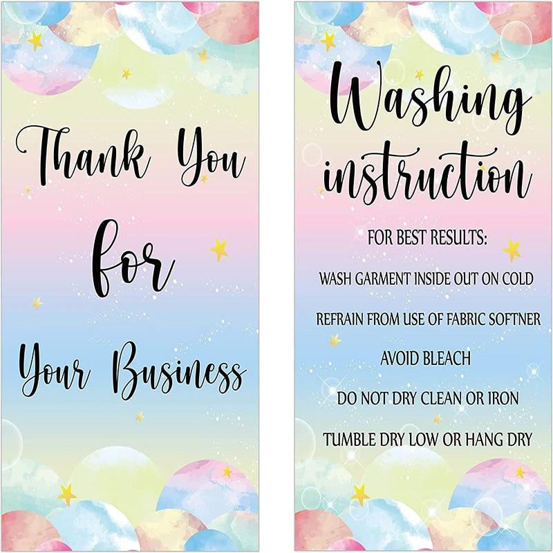 50 Sheets/pack, 5 * 9cm, T-shirt Washing Instruction Card, Shirt Care Instruction Card, Hang Tag Label, Clothing Label, Washing Label, Warning Card