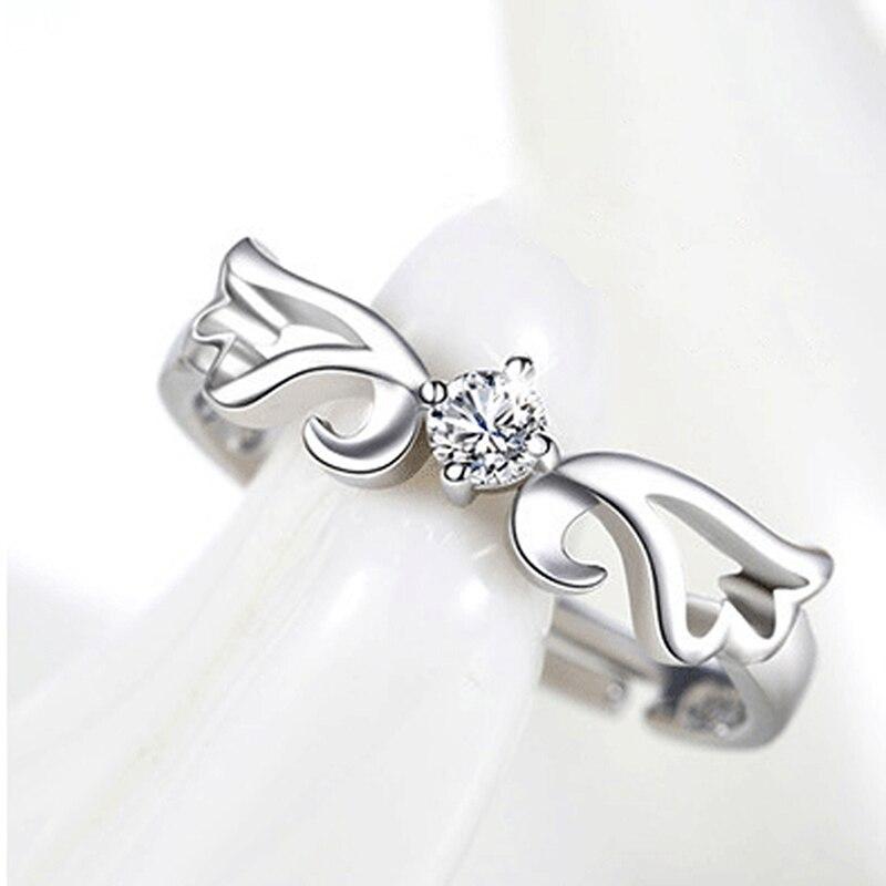 1 Pair Zircon Couple Rings Charm Open Rings For Women Men Adjustable Wedding Rings