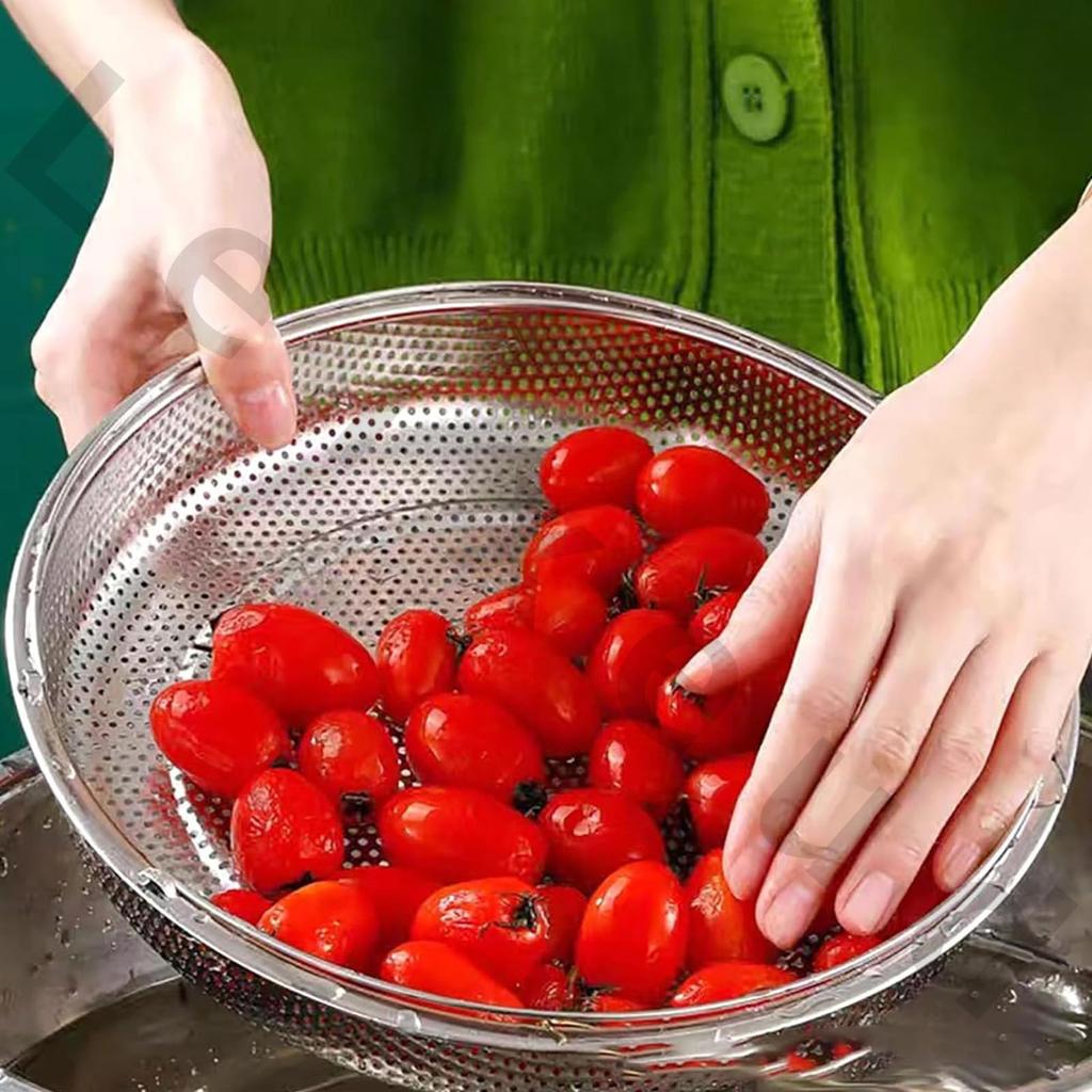 Steamer Cooking Suitable for Frying Round Colander with Handle and Multifunctional Steaming Plate for Easy Steaming on Frying Multifunctional Food