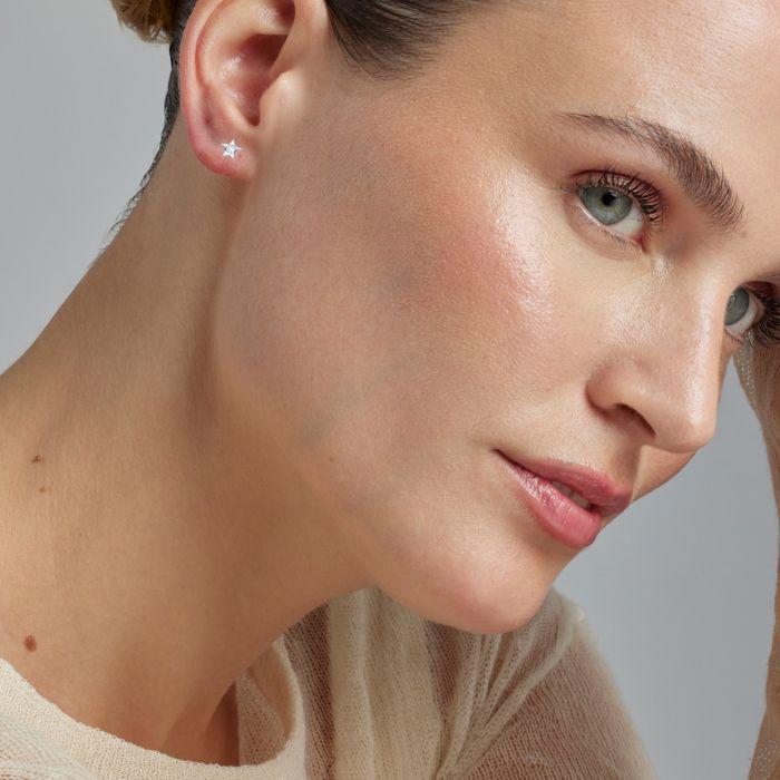 Boucles d'oreilles Luxenter en argent 925 avec zircons brillants plaqués finition en rhodié - Ryshe