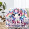 Custom Name Unicorn Theme Printed Blanket - Perfect for Couch, Bed, Travel & Outdoor Use | Machine Washable, Cozy & Durable.