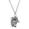 Horseshoe Charm Necklace  Animal Pendant For Horse Lovers Cowboy Western Jewelry 43cm Chain