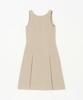 Plack Woman Front Pleated Maxi Dress Beige