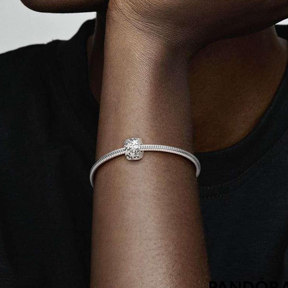 S925 Prata Esterlina Brilhante Pave Lines & Logo Clip Charm Fit Pulseira Original DIY Jóias para Mulheres Presentes de Aniversário