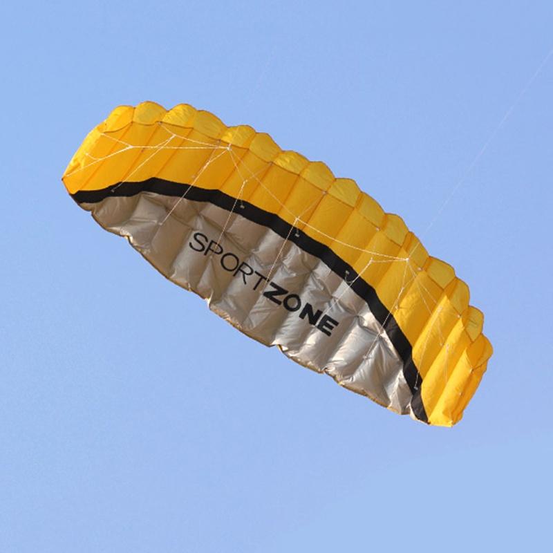 Stunning 2.5m Dual Line Parafoil Parachute Yellow Kite Perfect For Beach Adventures