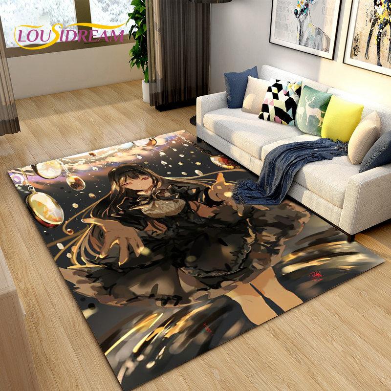 Puella Magi Madoka Magica Cartoon Area Rug,Carpet Rug for Living Room Bedroom Sofa Doormat Decoration, Kids Non-slip Floor Mat