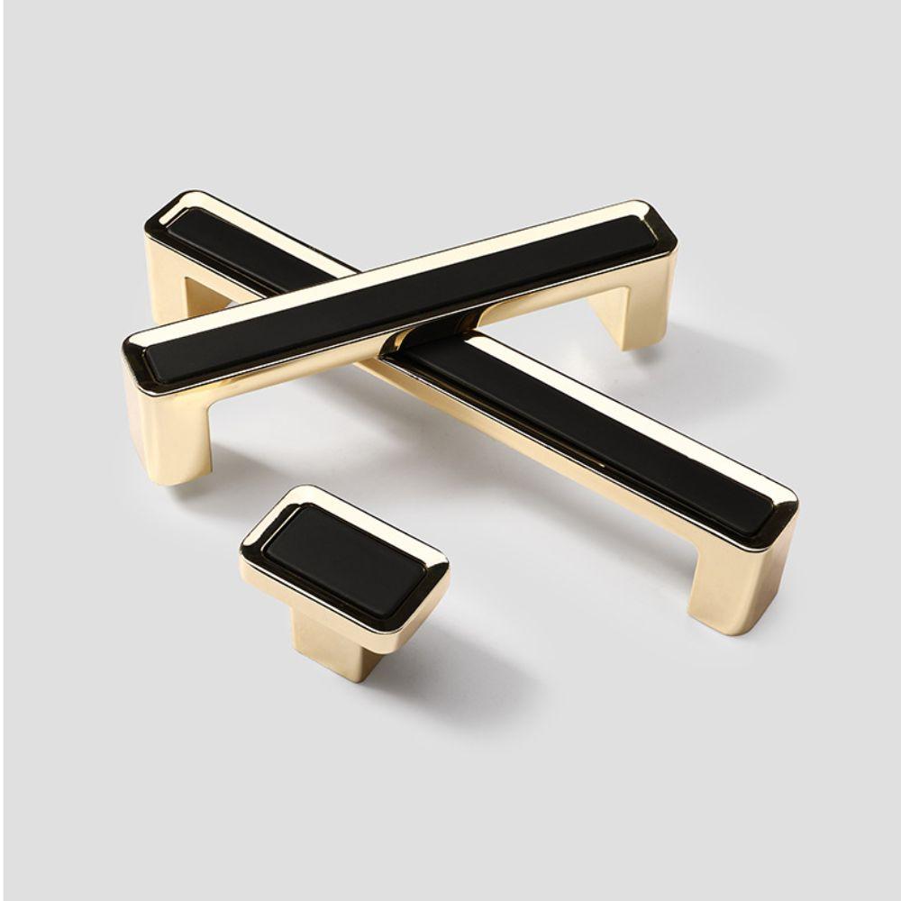 Black Square Single Hole Handle Zinc Zinc Zinc Alloy Cabinet Handle Black Gold Handle  Kitchen Cabinets
