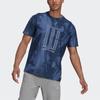 adidas Wj Top Series Sports Loose Printing Round Neck Short Sleeve Blue Men's GU1801