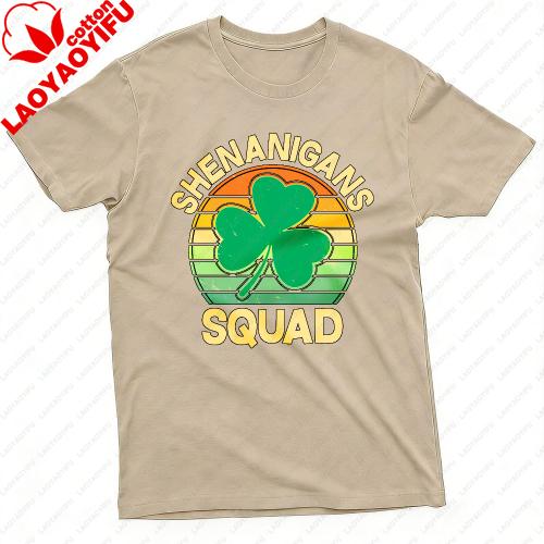 Shenanigans Squad Clover Design Summer Unisex Tshirt Casual Vintage Style St Patricks Day Party Wear Gift For Friends And Family