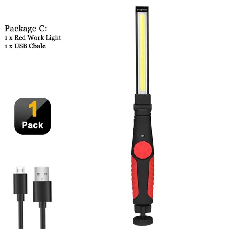 COB LED svítilna Magnetická pracovní svítilna USB dobíjecí háček na svítilnu Přenosná lampa Kontrolní světlo Kempingová svítilna na opravu auta