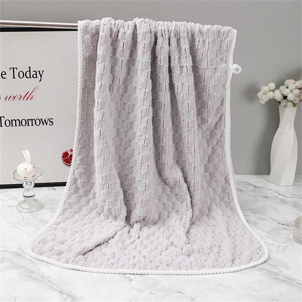 1 PC Soft Thickened Coral Microfiber Fleece Towel Quick Dry Water Absorbent Solid Color for Face And Hand Bathroom Towel