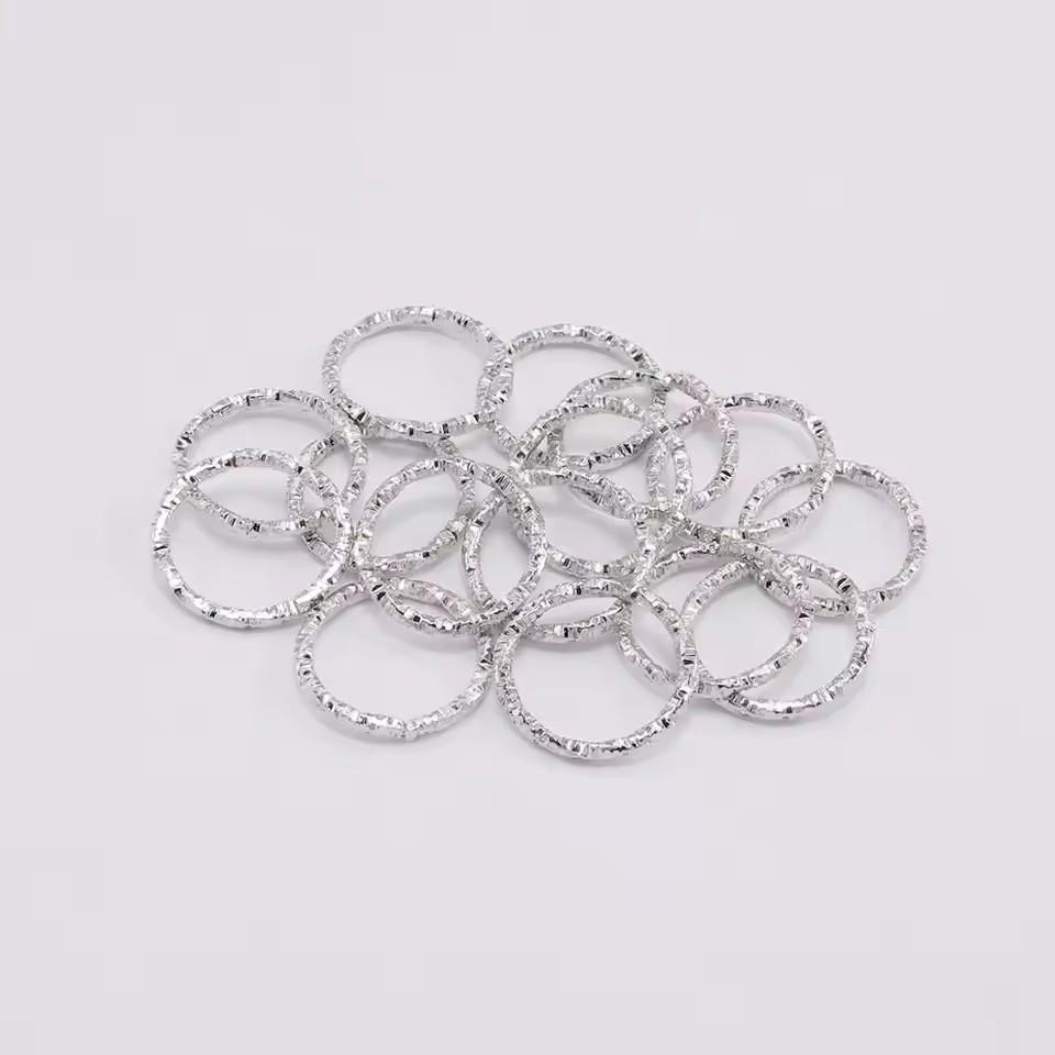 48Pcs/Lot 8-20mm Round Jump Rings Twisted Open Split Rings jump rings Connector For Jewelry Makings Findings Supplies DIY