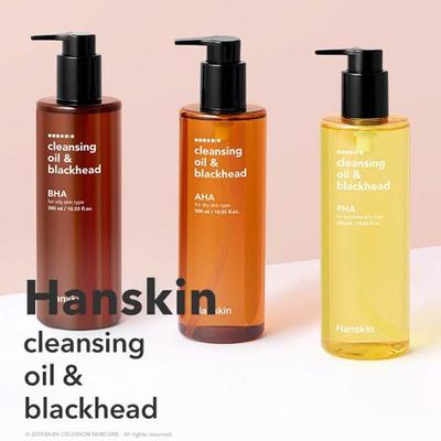 Hanskin Cleansing Oil & Blackhead AHA, BHA, PHA, 300 ml, korejská čistící kosmetika, oblíbený produkt