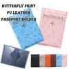 Portable Butterfly Print Passport Holder Multi-function Waterproof Passport Cover PU Leather Credit Card Case Travel