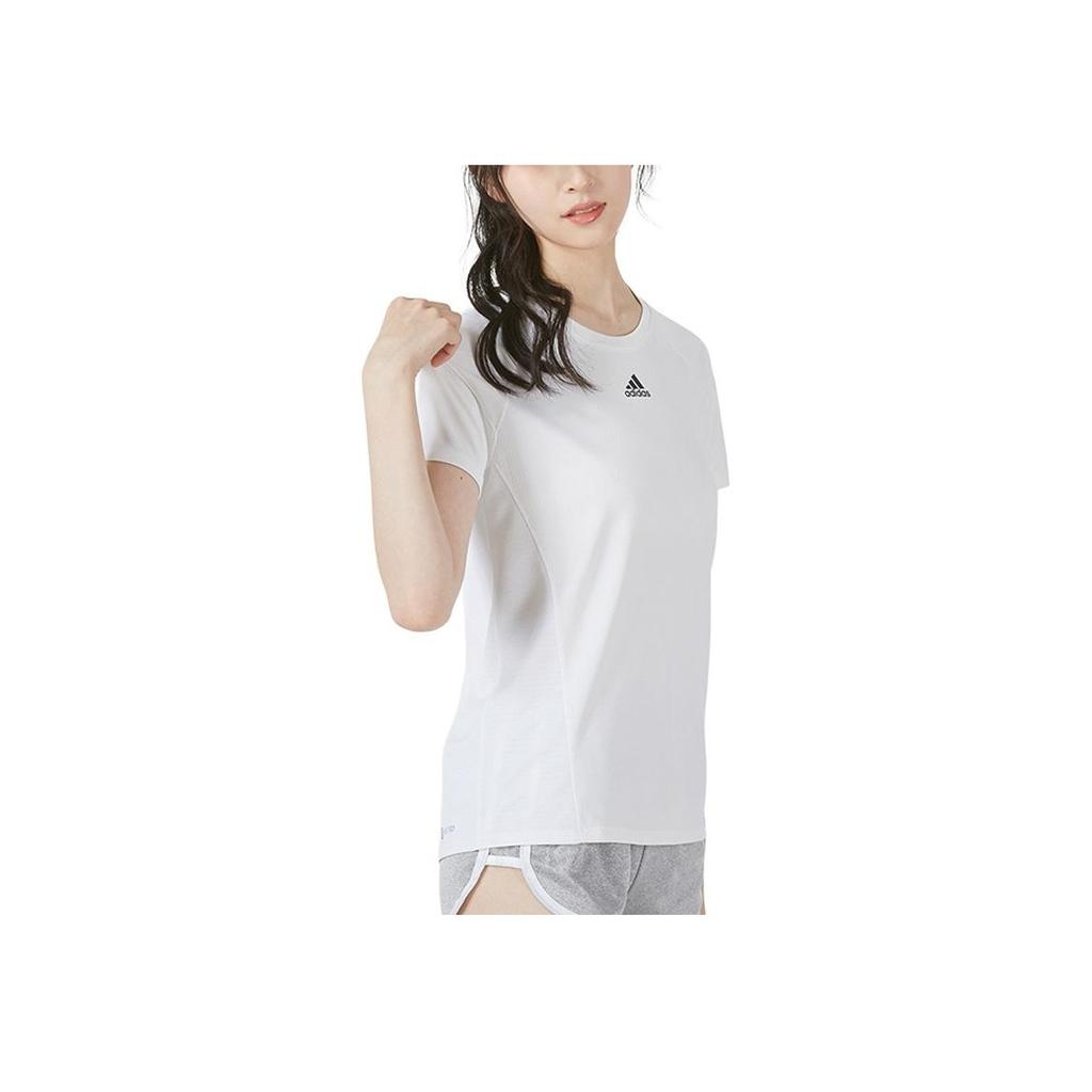 Adidas Heat.Rdy Running T-Shirt With Breathable Crew Neck Women Tops White HI3968