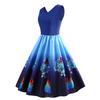 Big Swing Dress Hot Sale V-neck Sleeveless Gradual Change Printed Tutu