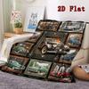 Classic Car Art Rug 2D Flat Pattern Flannel Blanket, High Quality All Seasons, Home Decor, Warmth and Comfort, Perfect for Christmas Gifts.