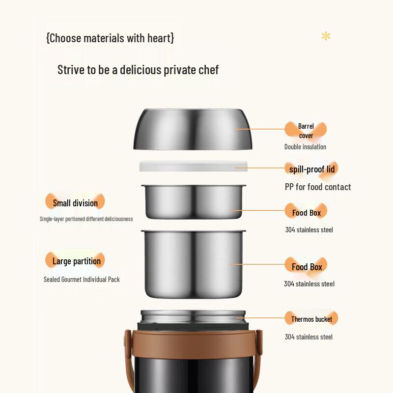Supor 2L 304 Stainless Steel Vacuum Insulated Food Jar