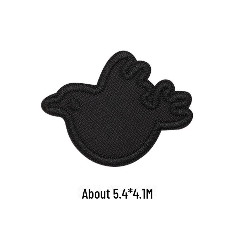 Black Self-Adhesive Embroidery Patch for DIY Clothes Repair and Decoration
