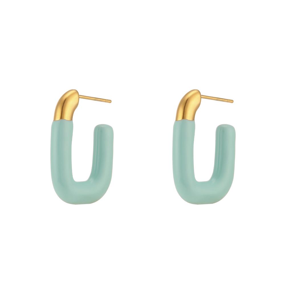 Trendy Y2K U-Shaped 18K Gold Plated Stainless Steel Earrings for Women