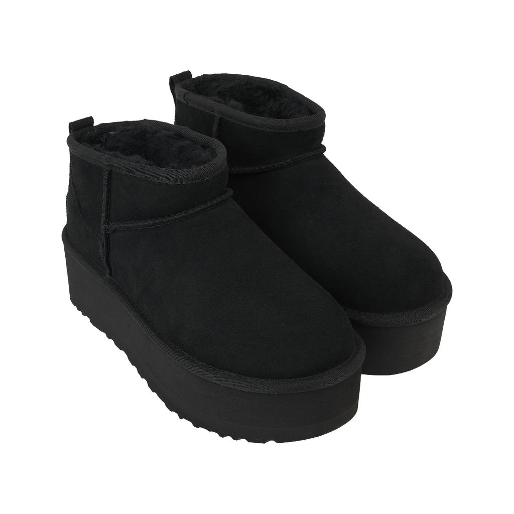 UGG Klassische Ultra Mini Plateau Stiefelette Schwarz Damen Sneaker 1135092-BLK