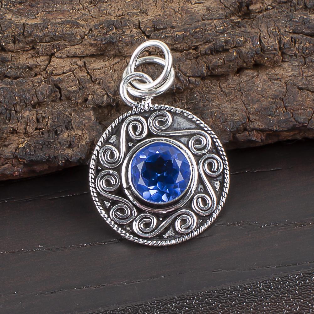 Tanzanite Handmade Gemstone Pendant, 925 Solid Sterling Silver Pendant Antique Jewelry, Pendant For Engagement Gift