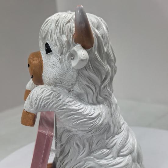 Planche à Mémo Vache des Highlands Porte-Notes en Résine Décoration de Bureau Mignonne Organisateur pour Bureau et Étude Cadeau Pratique pour la Maison et le Bureau