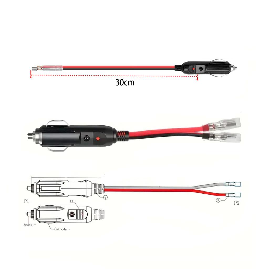 LUYING Car Cigarette Lighter /24V Cigarette Lighter with Lead for Cigarette Plug and Wiring