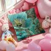 Oil Painting Floral Elegant Pillow Case Antidustmite Pillowcase Invisible Zipper Silky Short Plush Sofa Cushion Cover