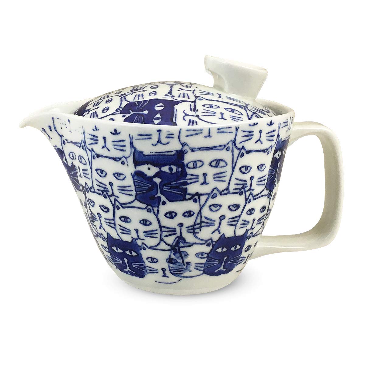 

Чайник печи Кунзан объемом 240 мл для Хасами, сделано в синем J-kitchens, ситечко, вместимость, 1-2 человека, керамика, Япония, кошачий