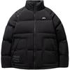 Anta Comfortable Casual Simple Stand Collar Zipper Loose Down Jacket Unisex Outerwear Basic-Black 172448902-2
